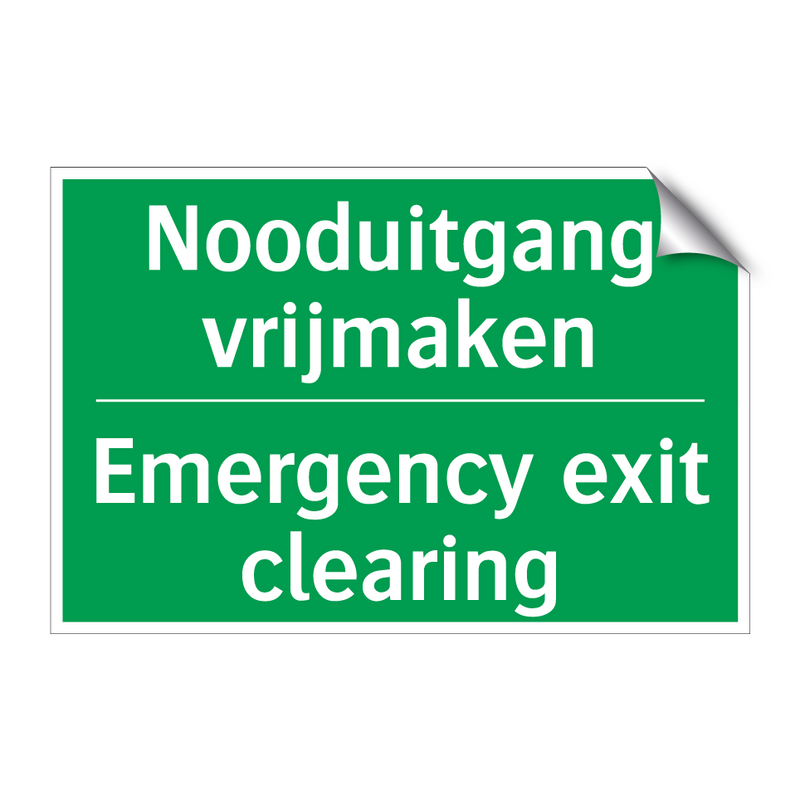 Nooduitgang vrijmaken - Emergency exit clearing & Nooduitgang vrijmaken - Emergency exit clearing