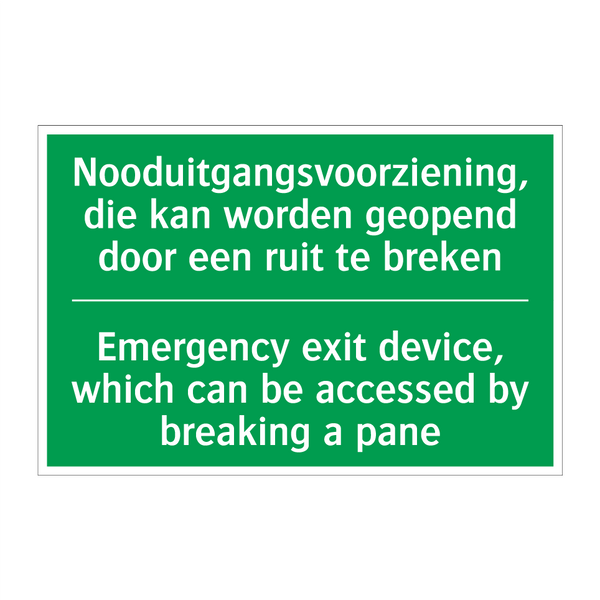 Nooduitgangsvoorziening, die kan /.../ - Emergency exit device, which /.../