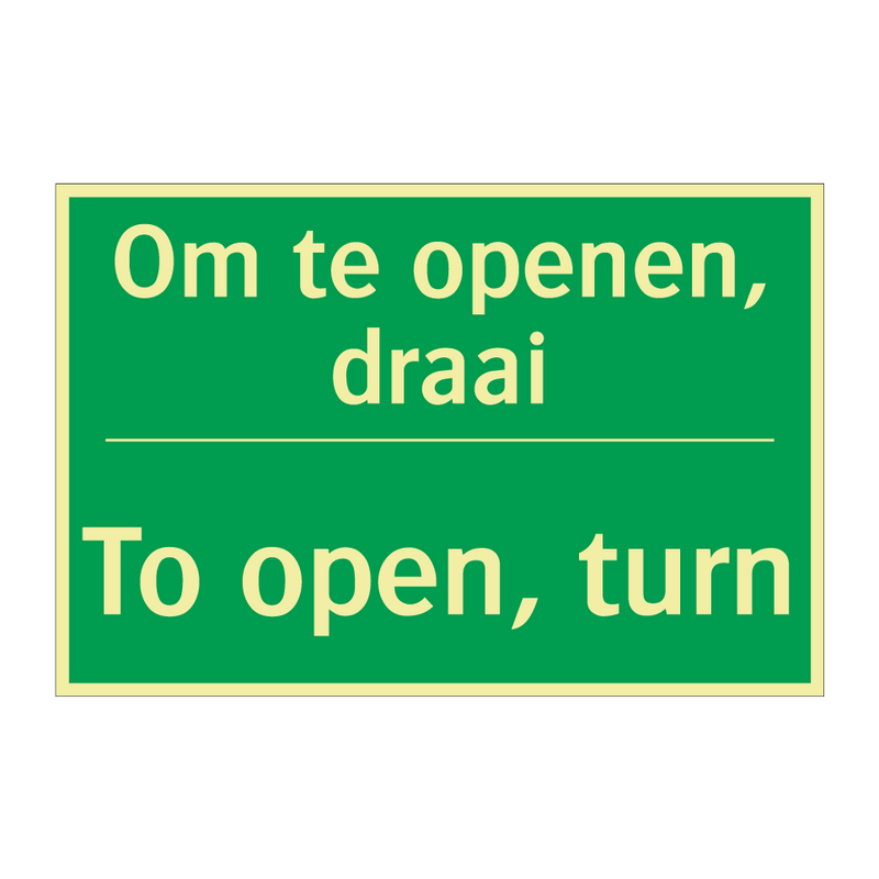 Om te openen, draai - To open, turn & Om te openen, draai - To open, turn