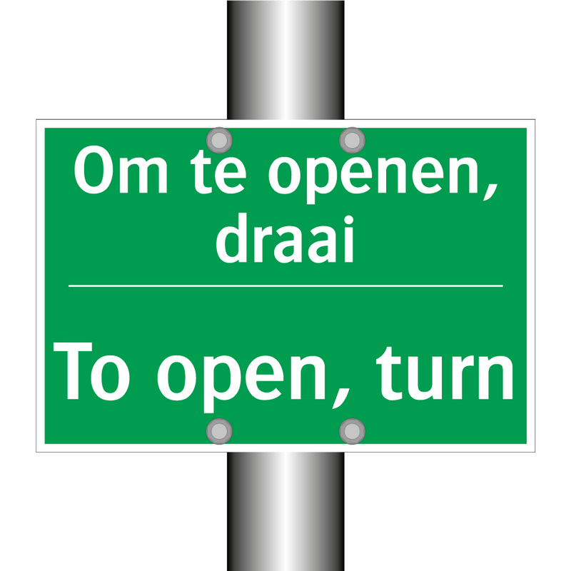 Om te openen, draai - To open, turn & Om te openen, draai - To open, turn