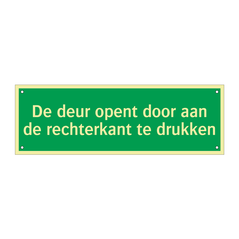 De deur opent door aan de rechterkant te drukken