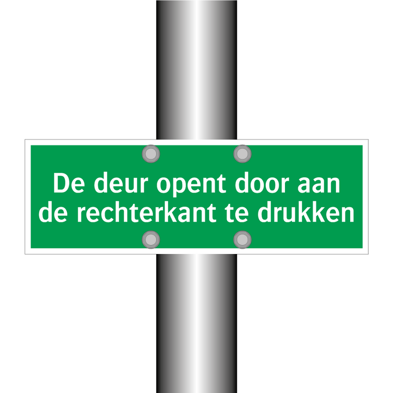 De deur opent door aan de rechterkant te drukken