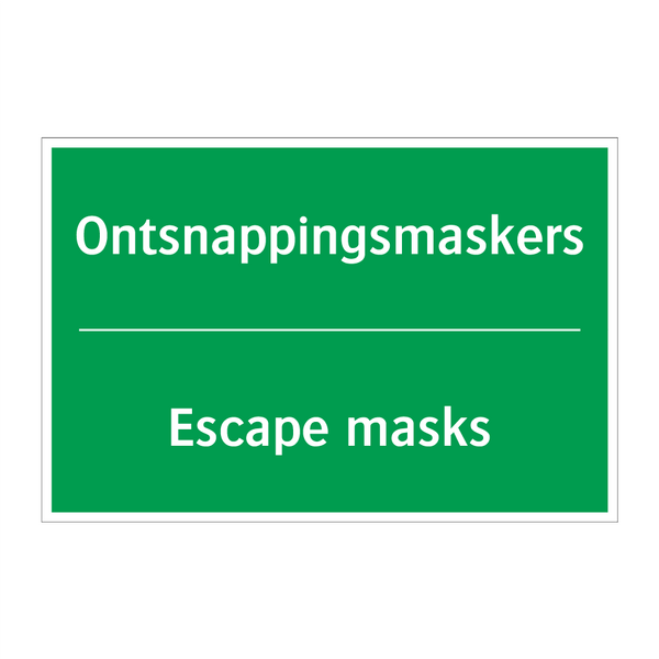 Ontsnappingsmaskers - Escape masks & Ontsnappingsmaskers - Escape masks