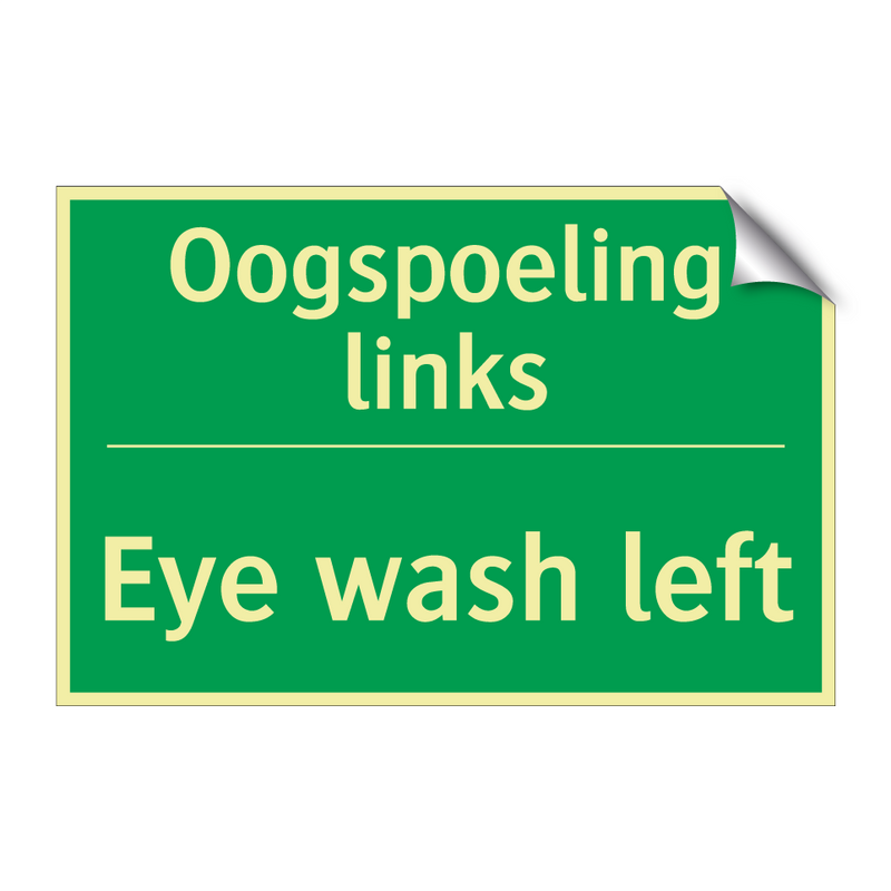 Oogspoeling links - Eye wash left & Oogspoeling links - Eye wash left