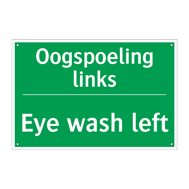 Oogspoeling links - Eye wash left & Oogspoeling links - Eye wash left