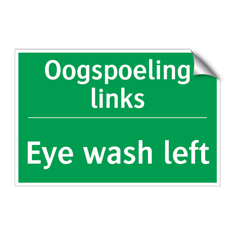 Oogspoeling links - Eye wash left & Oogspoeling links - Eye wash left