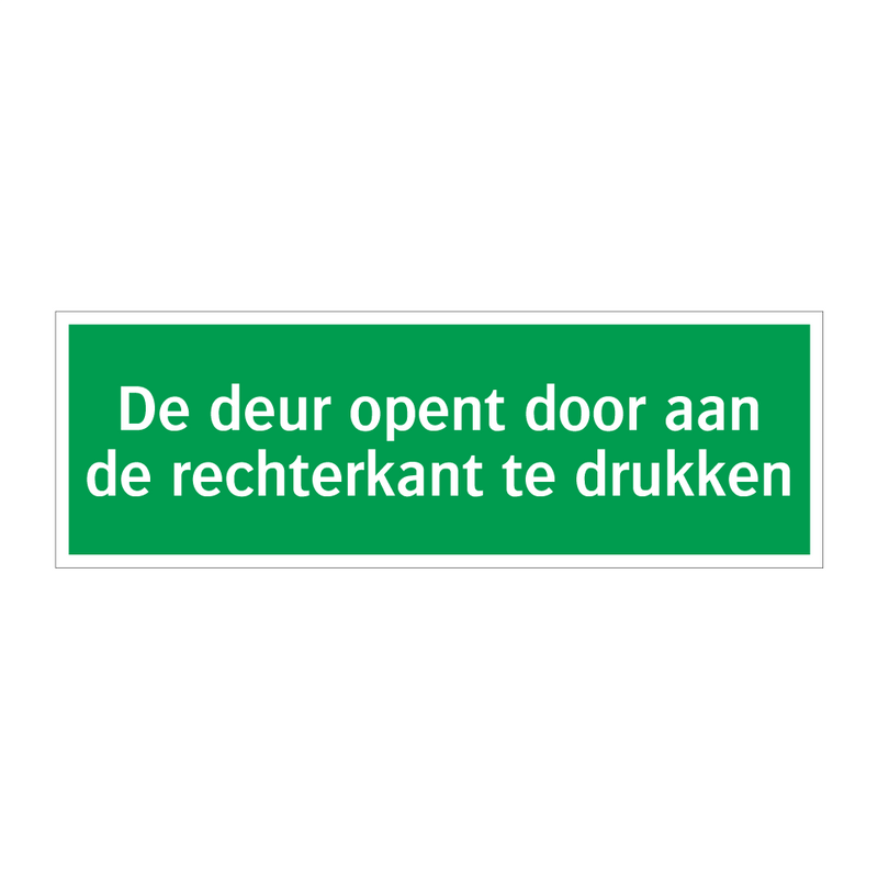 De deur opent door aan de rechterkant te drukken