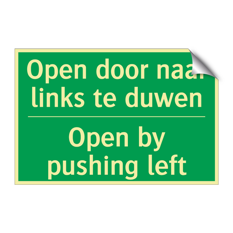 Open door naar links te duwen - Open by pushing left