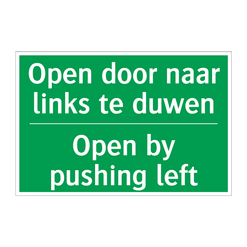 Open door naar links te duwen - Open by pushing left