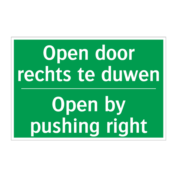 Open door rechts te duwen - Open by pushing right