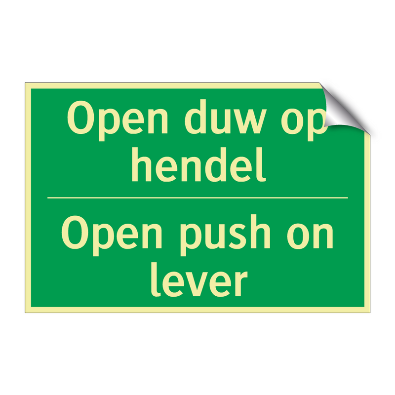 Open duw op hendel - Open push on lever & Open duw op hendel - Open push on lever