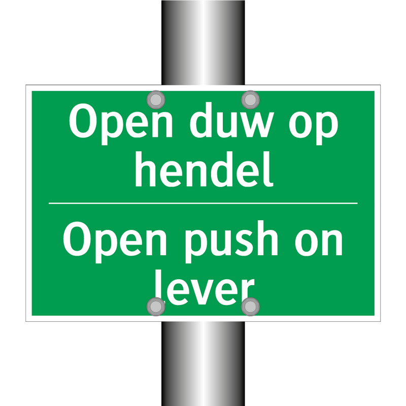 Open duw op hendel - Open push on lever & Open duw op hendel - Open push on lever