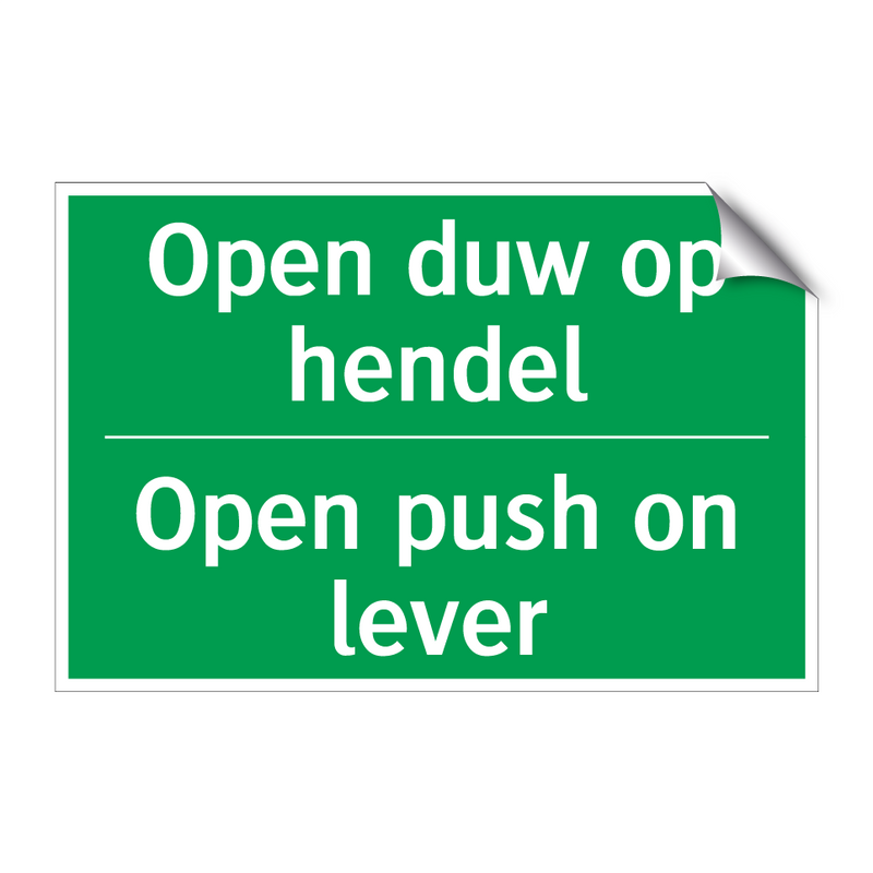 Open duw op hendel - Open push on lever & Open duw op hendel - Open push on lever