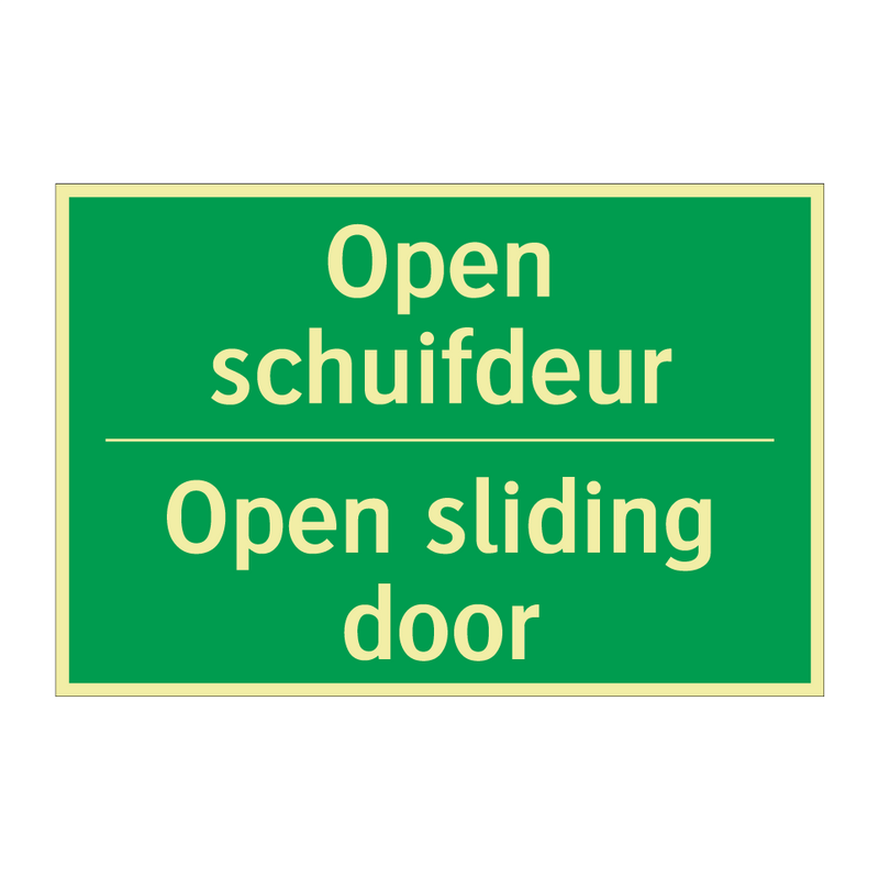 Open schuifdeur - Open sliding door & Open schuifdeur - Open sliding door