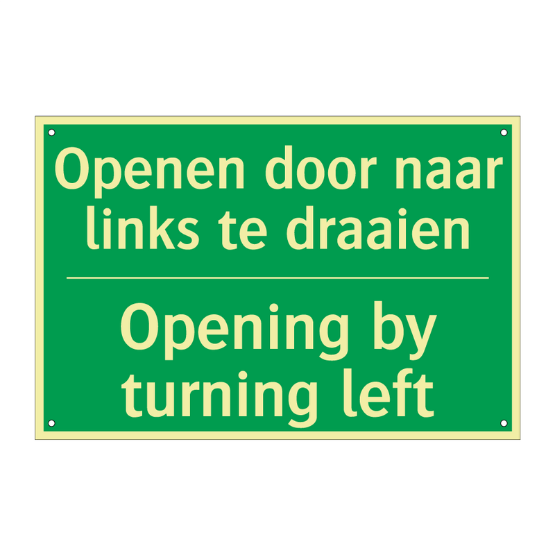 Openen door naar links te draaien /.../ - Opening by turning left