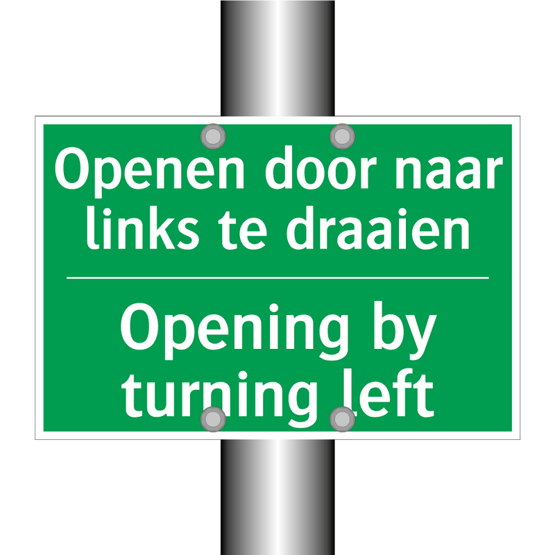 Openen door naar links te draaien /.../ - Opening by turning left