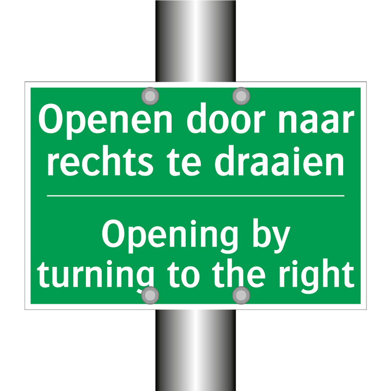 Openen door naar rechts te draaien /.../ - Opening by turning to the /.../