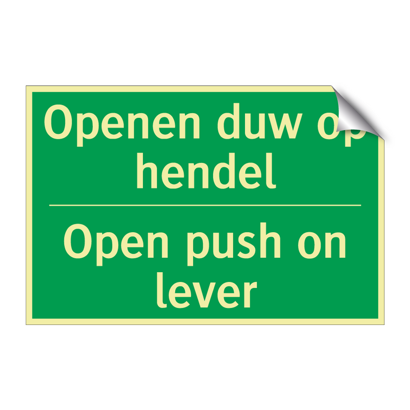 Openen duw op hendel - Open push on lever & Openen duw op hendel - Open push on lever