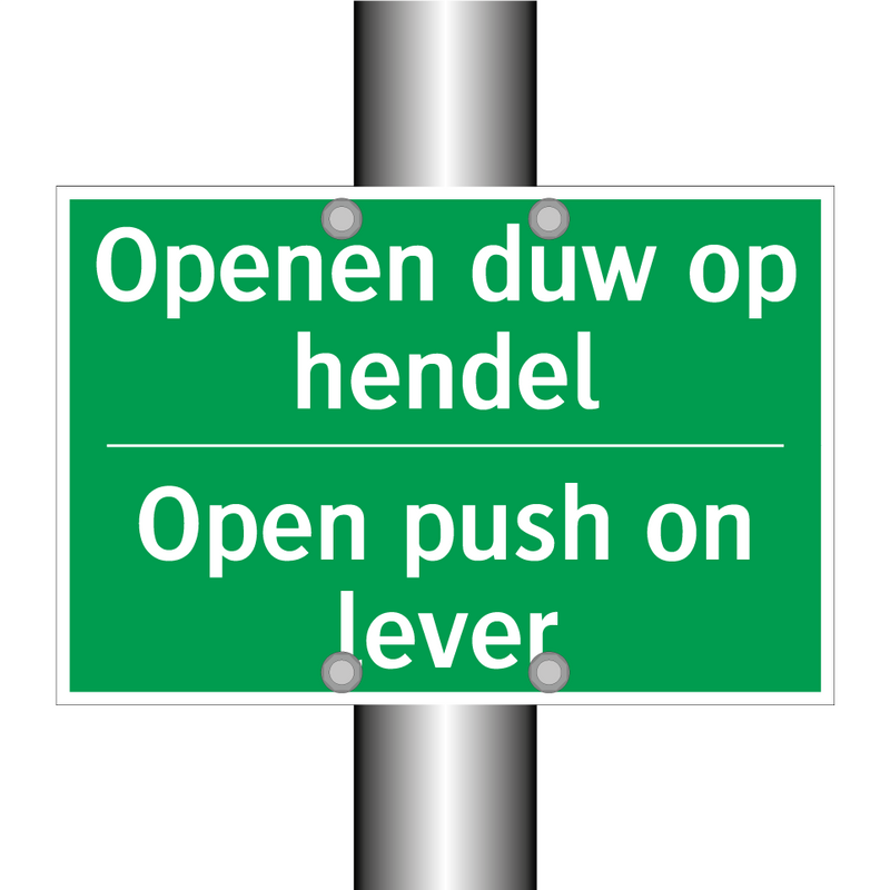 Openen duw op hendel - Open push on lever & Openen duw op hendel - Open push on lever