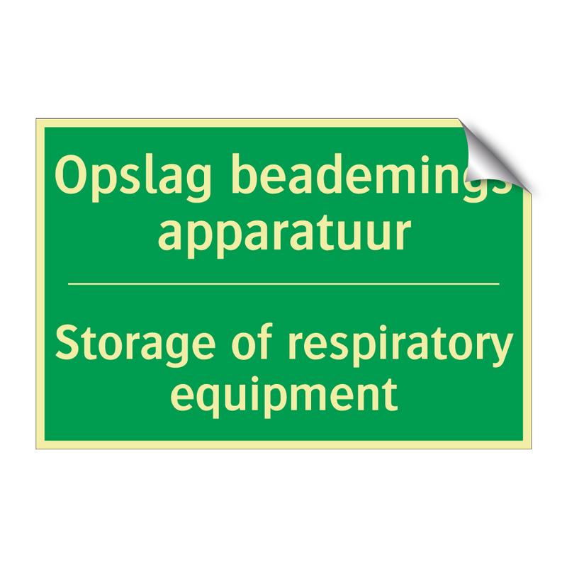 Opslag beademings apparatuur - Storage of respiratory equipment /.../