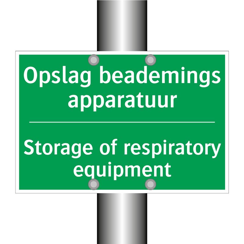 Opslag beademings apparatuur - Storage of respiratory equipment /.../