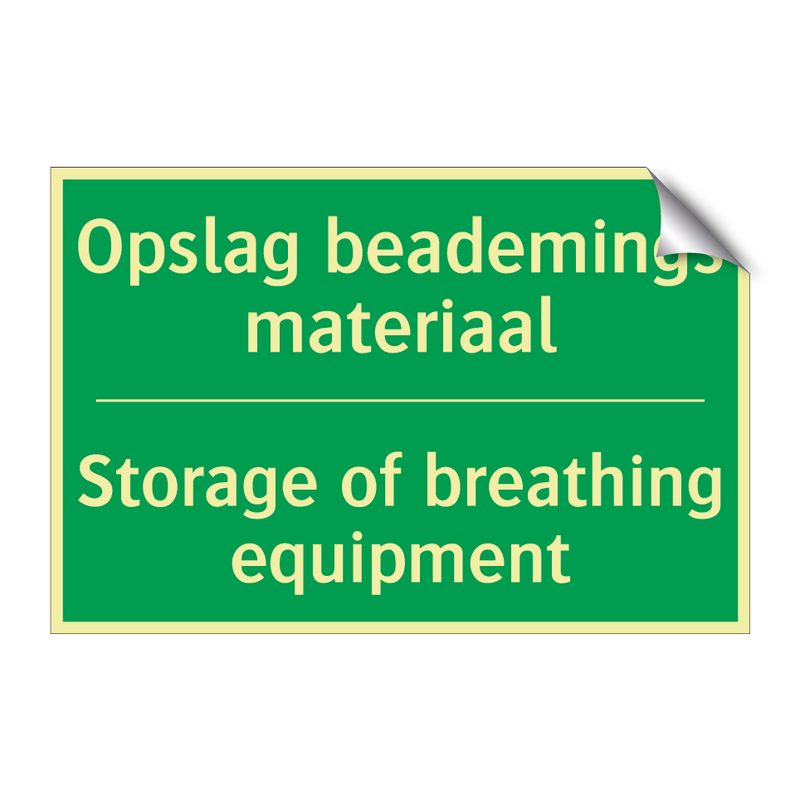 Opslag beademings materiaal - Storage of breathing equipment /.../