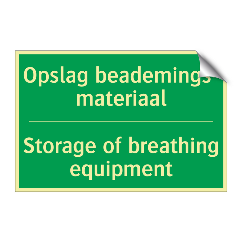 Opslag beademings- materiaal - Storage of breathing equipment /.../