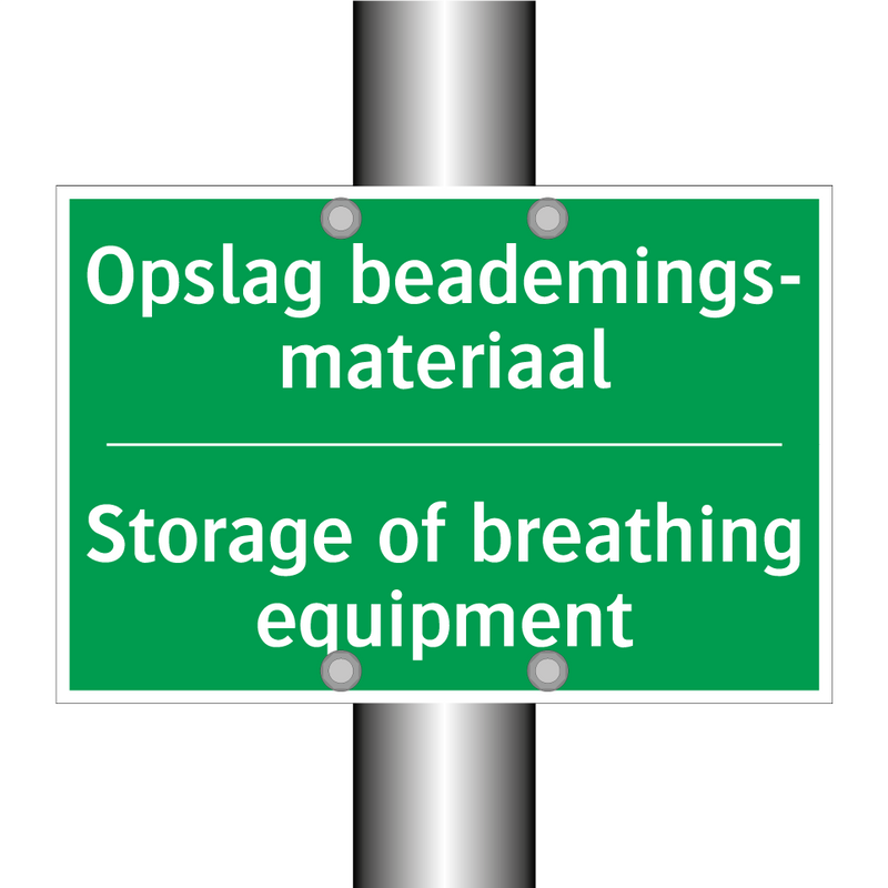 Opslag beademings- materiaal - Storage of breathing equipment /.../