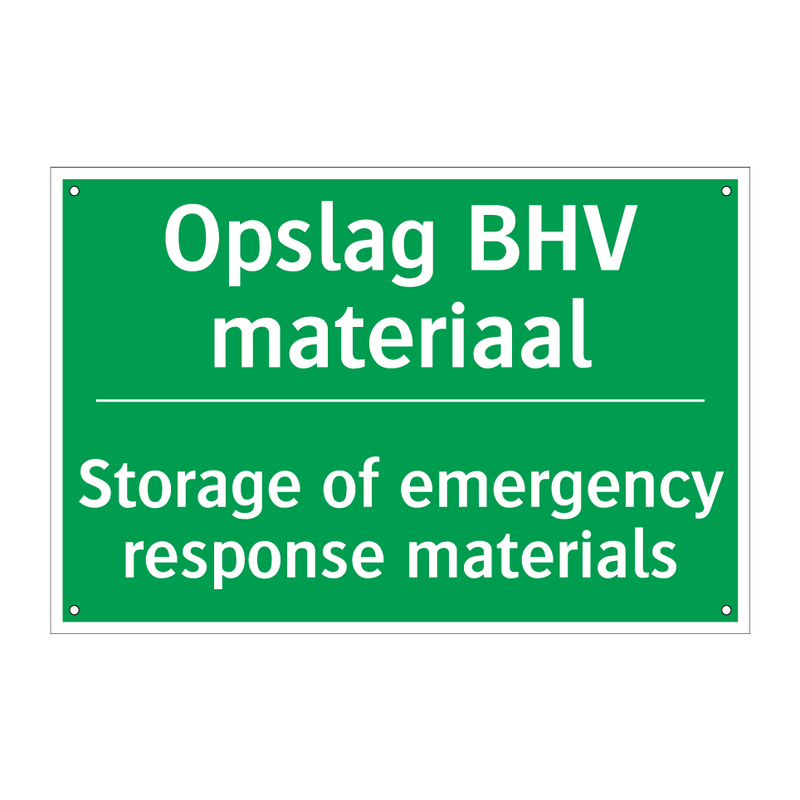 Opslag BHV materiaal - Storage of emergency response /.../