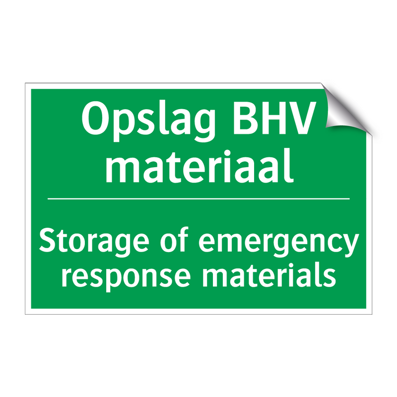 Opslag BHV materiaal - Storage of emergency response /.../