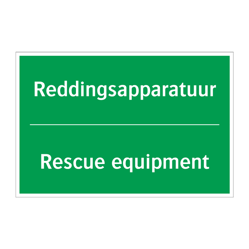 Reddingsapparatuur - Rescue equipment & Reddingsapparatuur - Rescue equipment