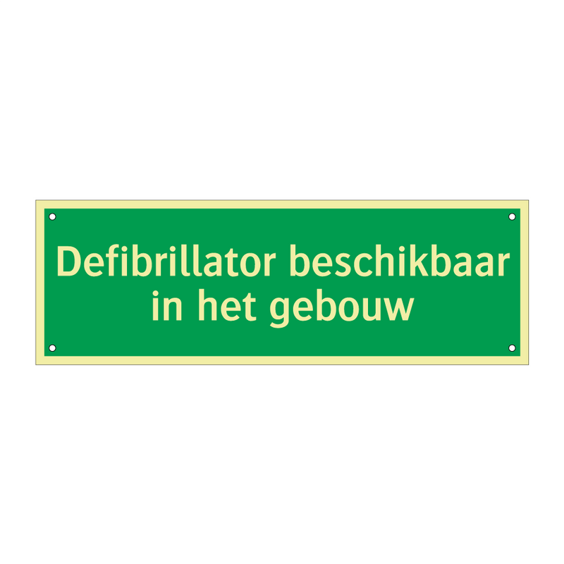 Defibrillator beschikbaar in het gebouw