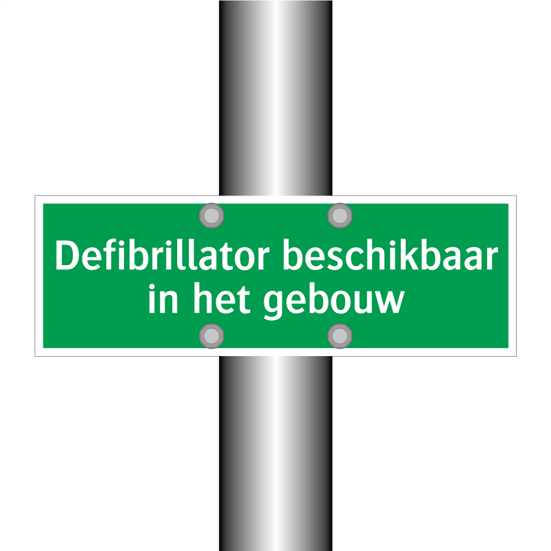 Defibrillator beschikbaar in het gebouw