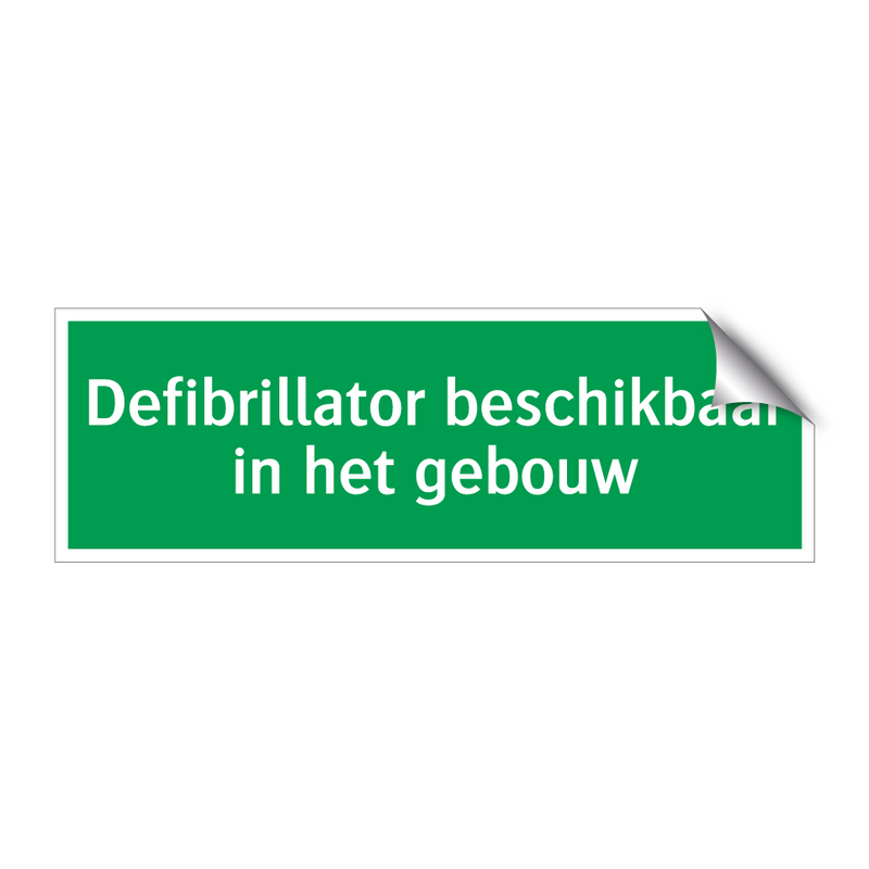 Defibrillator beschikbaar in het gebouw