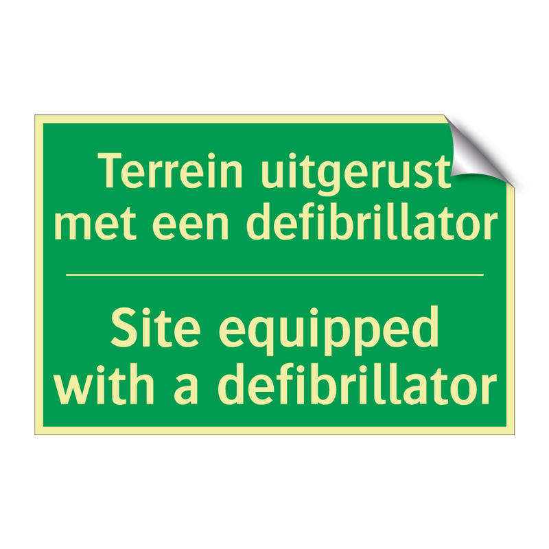 Terrein uitgerust met een defibrillator /.../ - Site equipped with a defibrillator /.../