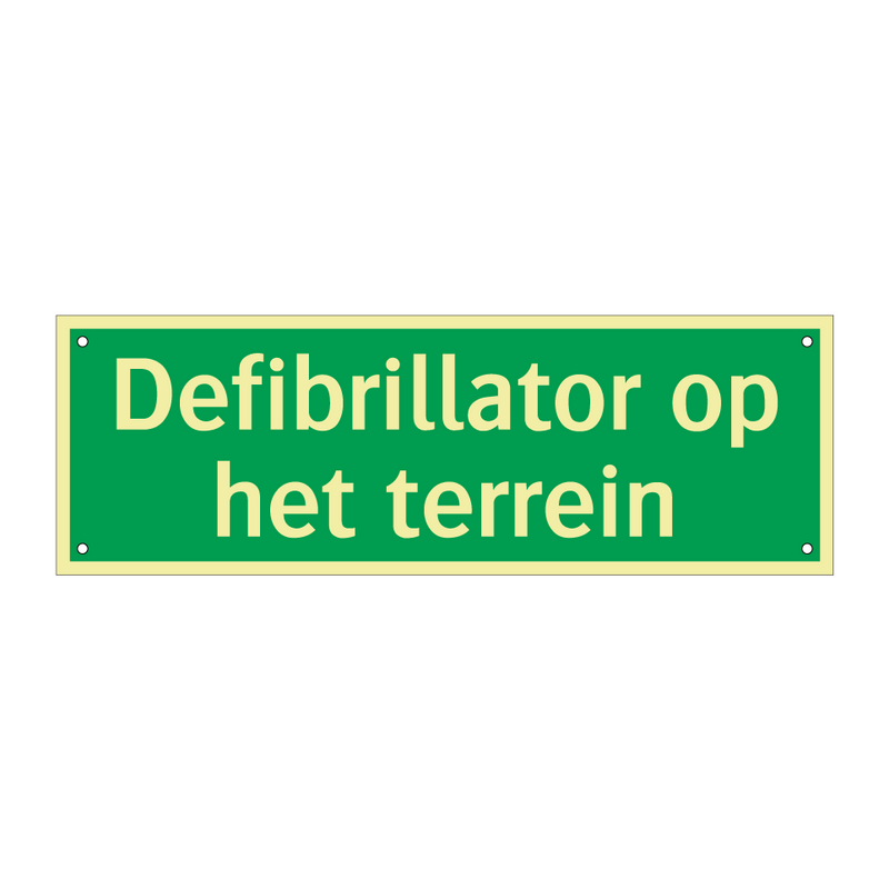 Defibrillator op het terrein