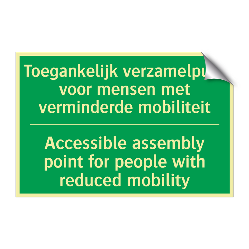 Toegankelijk verzamelpunt voor /.../ - Accessible assembly point /.../