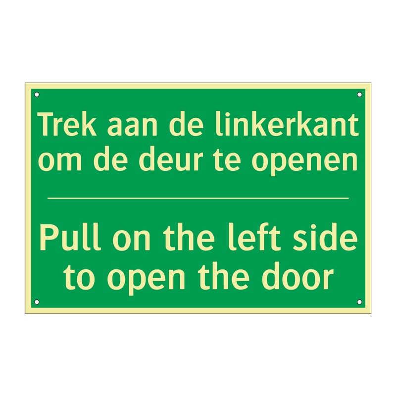 Trek aan de linkerkant om de deur /.../ - Pull on the left side to /.../