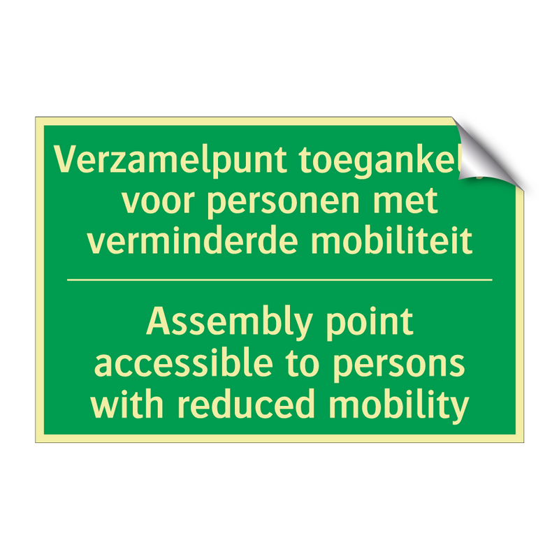 Verzamelpunt toegankelijk voor /.../ - Assembly point accessible /.../