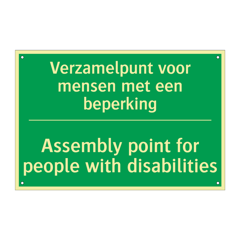 Verzamelpunt voor mensen met een /.../ - Assembly point for people /.../