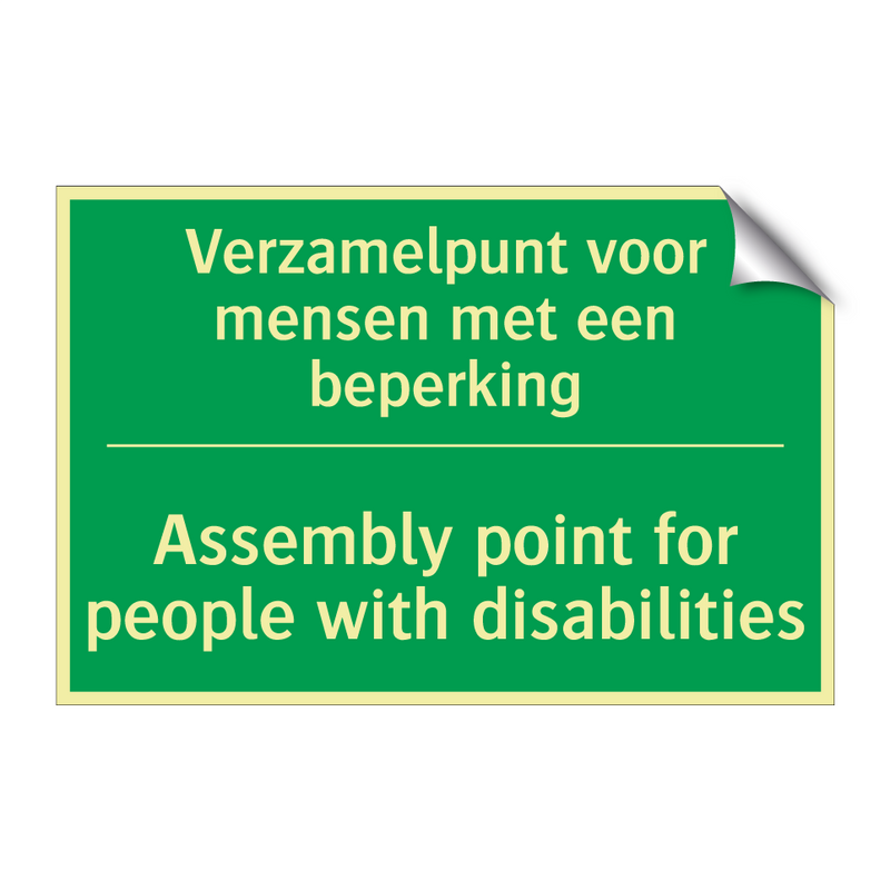 Verzamelpunt voor mensen met een /.../ - Assembly point for people /.../