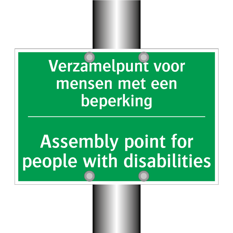 Verzamelpunt voor mensen met een /.../ - Assembly point for people /.../