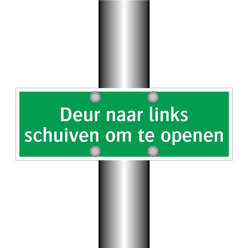 Deur naar links schuiven om te openen