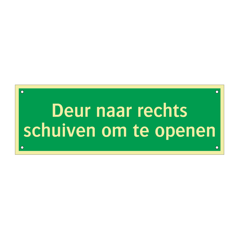 Deur naar rechts schuiven om te openen