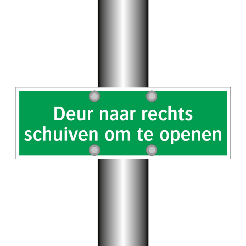 Deur naar rechts schuiven om te openen