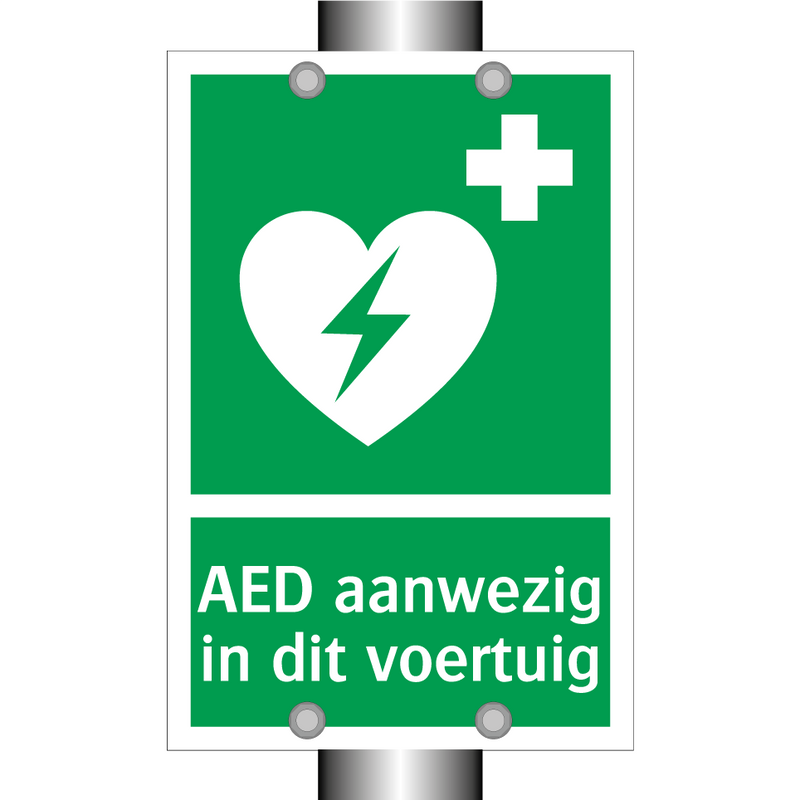 AED aanwezig in dit voertuig & AED aanwezig in dit voertuig & AED aanwezig in dit voertuig