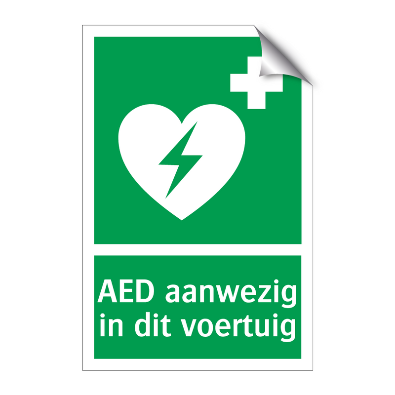 AED aanwezig in dit voertuig & AED aanwezig in dit voertuig & AED aanwezig in dit voertuig