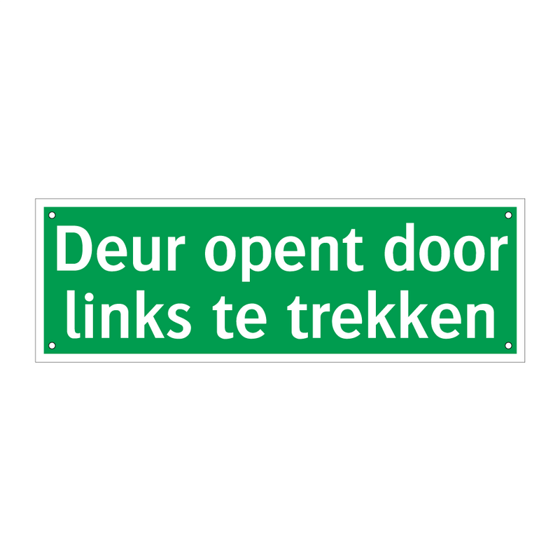 Deur opent door links te trekken