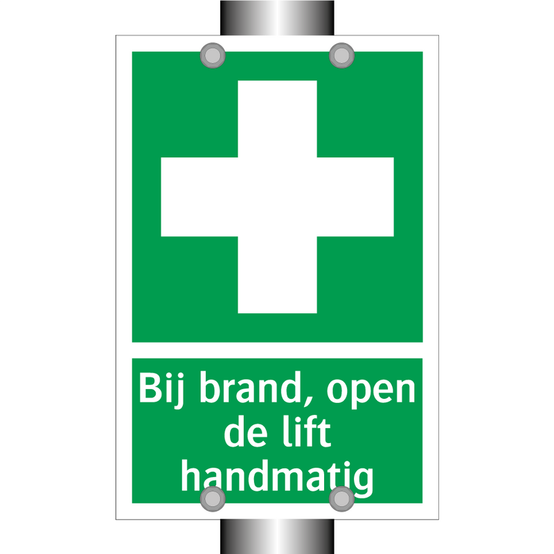 Bij brand, open de lift handmatig & Bij brand, open de lift handmatig