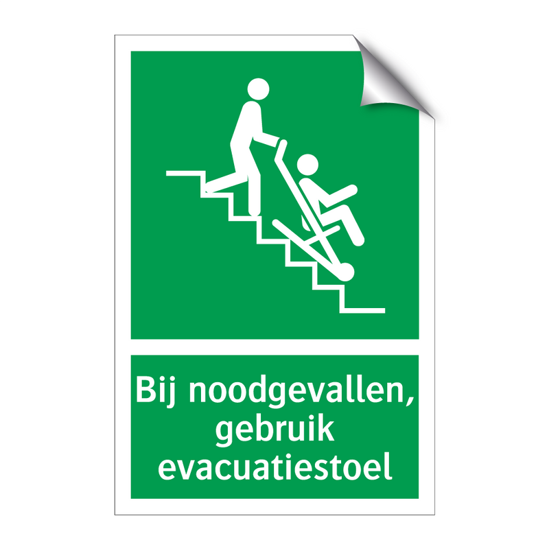 Bij noodgevallen, gebruik evacuatiestoel & Bij noodgevallen, gebruik evacuatiestoel